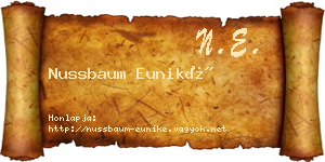 Nussbaum Euniké névjegykártya